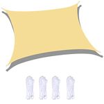 anroog Waterproof Sun Shade Sail Canopy Rectangle UV Block for Outdoor Patio and Garden, Yard Activities (10‘x10’, Beige)