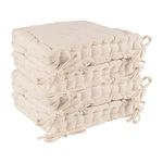 Nicola Spring Dining Chair Cushion Seat Pad Square Padded French Mattress - Cream - Pack of 4