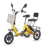 Eatich Electric Tricycle for Adults, 350W 48V 10.4Ah Electric Trike, 3 Wheel Electric Bicycle with Front & Rear Baskets, 3 Riding Modes 45 Miles Folding Ebike for Men Women Seniors