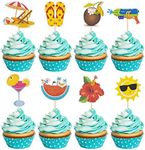 32Pcs Summer Beach Pool Cupcake Top