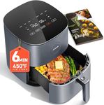 COSORI Air Fryer 9-in-1, Compact 5-Qt, Perect for Meat Enthusiasts with 450°F Max Heat Function, 130+ In-App Recipes, Little to No Oil, Easy Clean Glass Touch Panel & Nonstick Basket, Gray