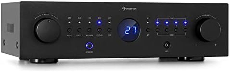 auna AMP-CD950 DG - Amplificador Digital, Multicanal, 4 Salidas estéreo, Potencia Salida 8 x 100 W RMS, Entrada óptica, Bluetooth, AUX, CD/DVD, MP3, Procesador Digital de señales, LED, Negro