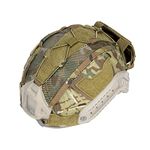 IDOGEAR SPORTS Tactical Helmet Cover With Battery Rear Pouch For Fast Helmet In Size M/L Military Paintball Hunting Shooting Gear - 500D Nylon (Multicam)