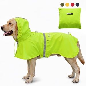 KOOGAL Pet Large Dog Raincoat Apparel Poncho Waterproof for Medium Large Sized for Dog Raincoat Clothes Jacket(Fluor Yellow,6XL)
