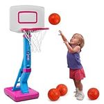 SUPER JOY Toddler Basketball Hoop Height Adjustable Kids Basketball Hoop for Indoor Outdoor Play Portable Basketball Goal Poolside Basketball Hoop for Swimming Pool Basketball Toy for Boys Girls