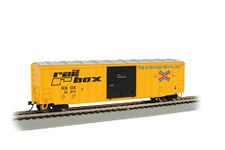 Bachmann 50' Outside Braced Box Car with Flashing End of Train Device-Railbox-HO Scale Hobby Freight, Prototypical Yellow