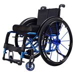 Super Lightweight Folding Aluminium Frame Wheelchair - Load 100 Kg - Self Propelled Manual with Armrest, Swing Leg Rest - Comfortable Ergonomic Sport Wheelchair