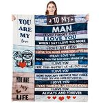 Anniversary Father's Day Birthday Gifts for Husband Boyfriend Dad, You are My Life Wedding Christmas Blankets Gifts to My Man, Fleece Blankets Soft Bedding Sofa