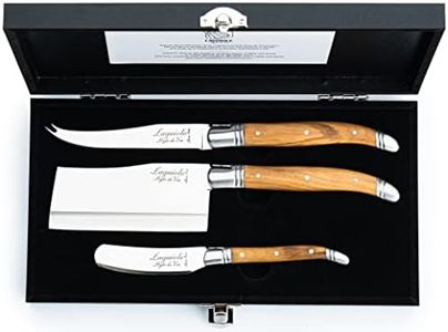 Laguiole Style de Vie Cheese knives, Luxury Line, Olive wood, set of 3 pieces, giftbox included