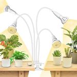 SANSI LED Grow Lights for Indoor Plants, 600W Full Spectrum Clip-on Gooseneck Grow Light with Ceramic Tech.,40W Power Plant Light with Optical Lens for High PPFD, Lifetime Free Bulbs Replacement White