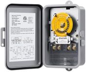 DEWENWILS Heavy Duty Pool Timer, 2HP 40A 120V, 24 Hour Programmable ON/Off Switch, Outdoor Timer for Pool Pump, Water Heater, Weatherproof & Tamper-Resistant, ETL Listed, Gray, UL Listed