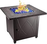 Endless Summer 30" Outdoor Propane Gas Fire Pit Table (Blue Fireglass)