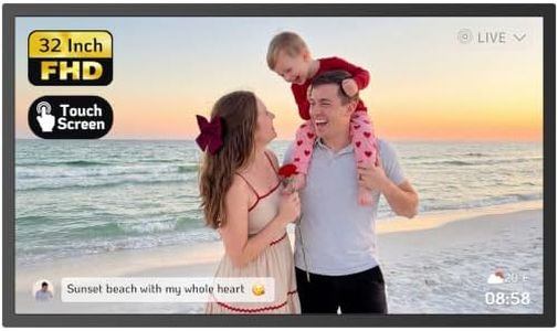 NexFoto 32 Inch Touchscreen Large Digital Picture Frame 64GB, FHD WiFi Digital Photo Frame, Easy to Share Photos/Videos, USB/Micro SD, Gifts for Mom, Black