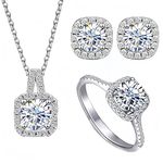 Women's moissanite necklace, moissanite love pendant.gifts for women，moissanite necklace (Set of 3)