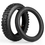 LotFancy 3.00-12(80/100-12) Tire & Inner Tube Set, Knobby Pit Tire for Motocross, Dirt Bike, Off Road, Heavy Duty Tire Tube Replacement for Front or Rear, With TR87 Valve Stem