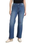 U.S. POLO ASSN. Women's Wide Leg Stone Wash Jeans (UWSS23JN012_Blue_34)