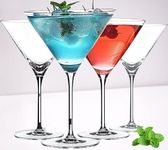 HAPPY BORN Martini Cocktail Glasses, 190 ml, Classic Stem Glassware for Mocktail, Cold Drinks, Juice, Wine, Parties, Gift, Cosmopolitan, Margarita, Bar Home, Manhattan, Pack of 4