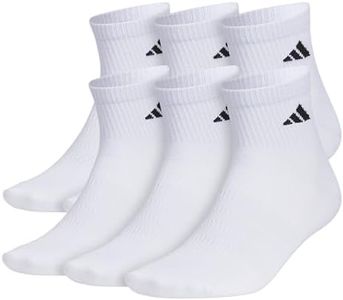 adidas Men's Superlite 3.0 Quarter Socks Athletic, Lightweight, Breathable with targeted Padding and Arch Compression (6-Pair), White/Black, Large