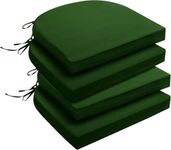 FarmaishOutdoor Chair Cushions for Patio Furniture - Patio Chair Cushions Set of 4 - Waterproof Round Corner Outdoor Seat Cushions 18"X18"X2", Black (Dark Green)