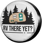 Delerain RV There Yet Spare Tire Cover for RV Trailer SUV Truck and Many Vehicle, Wheel Covers Sun Protector Waterproof (15 Inch for Diameter 27"-29")