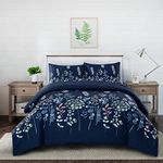 Style Quarters Duvet Cover 100% Polyester Duvet Covers Floral Duvet Cover Blue Duvet Cover 3 Pieces Duvet Cover White Duvet Cover Queen with 1 Duvet Cover and 2 Pillow Shams(King)