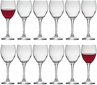 LAV Venue Red Wine Glasses - 340ml - Clear - Pack of 12 Medium Glass Stemmed Cocktail Party Drinking Goblets
