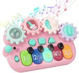 KaeKid Baby Piano Toy 12 Months+, Hedgehog Light Up Music Baby Toys, Early Learning Educational Piano Keyboard Infant Toys, Music Toy Instruments Toddler Boys Girls (Pink)