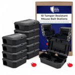 READY STEADY DEFEND Tamper-Resistant Mouse Bait Stations Pack of 10, Empty – Safe & Secure, Rodent Boxes for Blocks & Pasta Bait. Effective Indoor Mouse Control