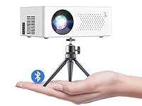 Hiwoly Mini Bluetooth Projector with 9500 Brightness 【with Projector Stand/Tripod】 1080P Supported Portable Home Theater Movie Projector, Compatible with TV Stick,HDMI,USB,VGA,AV