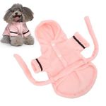 Dog Bathrobe, Dog Drying Coat with Waistband Pink Pet Hooded Robe Adjustable Soft Puppy Hooded Pajama Bathrobe Dog Bath Robe for Drying Dogs (S)