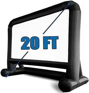 20 FT Inflatable Projector Movie Screen for Outside 166" Front/Rear Projection Mega Blow Up Screen for Backyard Outdoor Movie Night Barbecue Pool Party (Stable Base)