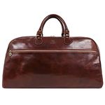 Leather Travel Bag,Leather Duffel Bag,Weekend Bag, Duffle Bag, Overnight Bag, Gym Bag - Time Resistance