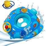 Niwlix Swimming Tube for Kids with Manual Pump Baby Swimming Tube Safe Anti-flip Inflatable Swimming Floats for Kids Swimming Accessories for Kids Swimming Pool Tube Swimming Ring Baby Float (Blue)