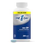 One A Day Multivitamin For Men 50 Plus-Daily Vitamins For Men With Vitamins A, B, C, D, E, Calcium, Selenium, Magnesium And Zinc To Support Immune, Bone, Heart And Eye Health, And Energy, 250 Tablets