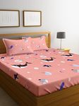 Home Sizzler Microfiber 144Tc Kid'S Aquarium Double Bedsheet With 2 King Size Pillow Covers