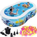 Pelo Swimming Pool Inflatable Bathtub Family Swimming Pools for Kids and Adults Outdoor Backyard Garden-Easy Set Family Pool Spa Swimming Bath Tub (Printed 8 ft Tub)