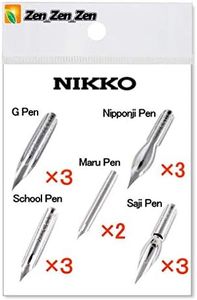 Nikko Comic Pen 5 Type Nibs Set,GPen×3,MaruPen×2,SchoolPen×3,Nipponji×3,SajiPen×3,and Anti Rust Paper Included [ Zen_Zen_Zen Original Package]