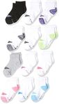 Hanes girls 12 Pack Ankle Socks, Assorted 1, Medium Shoe Size 10.5-4 US