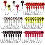 Bombite Crappie Jig Heads, 40pack Crappie Jigs Fishing Jig Heads Hook Lure Fishing Jigs Heads for Crappie Bass Fishing 1/16oz 1/8oz