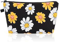 Mini Makeup Bag Yellow Sunflower Portable Toiletries Make Up Cosmetic Beauty Case Small Storage Organizer Pouch Purse Cute Toiletry Travel Kit