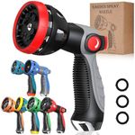 Garden Hose Nozzle - 10 Adjustable Patterns Metal High Pressure Hose Nozzle, Garden Hose Spray Nozzle with Thumb Control Design, Hose Sprayer for Garden & Lawns Watering, Cleaning, Pets & Car Washing