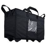 Storite Nylon 70 Cm Large Travel Duffle Bag Luggage Storage Trolley Bag Luggage Bag for Travel with Five Wheels & Front Transparent Pocket (Black, 70 x 27.5 x 45 cm)