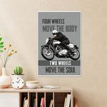 TenorArts Riding Poster Bikers Motimational Quotes Art Print Wall Poster with Thick 300 GSM Matt Finish Paper (18inches x 12inches)