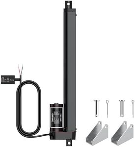Justech 12V Heavy-Duty Linear Actuator 330LBS/1500N-12inch/300mm Silent IP65 Electric Actuator with Brackets for Electric Windows, RV Adjustments, Solar Trackers, Industrial Machinery