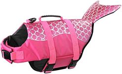 Dogcheer Dog Life Jacket Large, Dog Mermaid Life Vest Reflective Pet Floatation Vest Swimsuit, Adjustable Puppy Swim Vest Dog PFD Lifesaver for Swimming Pool Beach Boating