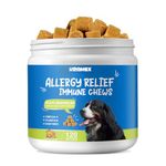 Dog Allergy Relief Immune Chews(Chicken Flavor 120 Count),Soothe Itchy Paws,Anti Dogs,Stop Pawlicking, All Breeds and Sizes