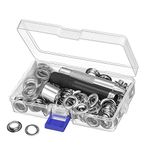 Grommet Tool Kit, 100 Sets Grommets Eyelets Kit Grommet Setting Tool for Tarpaulin Fabric Curtains (2/5 Inch Inside Diameter)