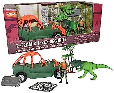 Wild Republic E-Team X T-Rex Playset, Dinosaur Figurine Action Figure, Animal, Vehicle, Accessories, Gifts for Kids