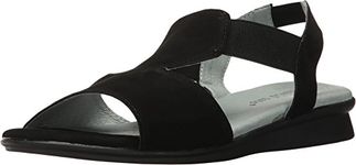 David Tate Women's Ash Demi Wedge Sandal,Black Nubuck,US 7 M