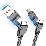 2Pack 4 in 1 USB C Cable Lightning 